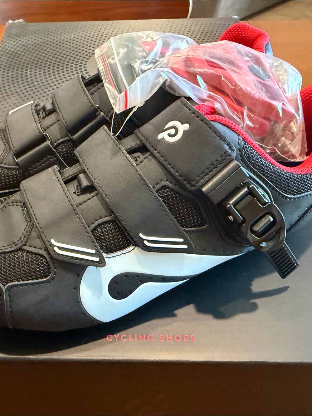 Peloton Cycling Shoes - Black/Red Performance Road Shoe